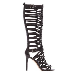 VINCE CAMUTO Omera Knee-High Gladiator Sandal Heels in Black -Size 8.5